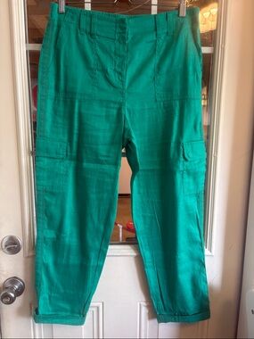 Chico's Emerald Green Utility Cargo Trousers